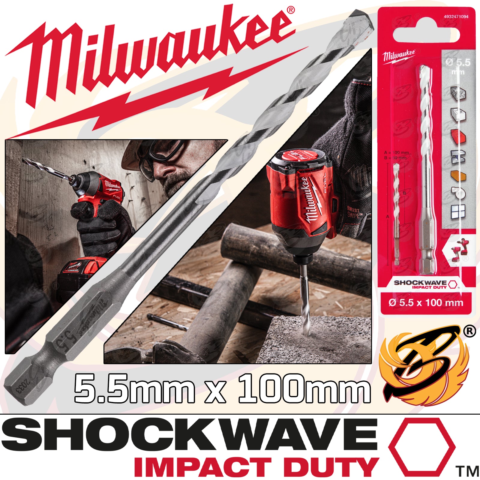 MILWAUKEE 5.5mm x 100mm MULTI MATERIAL DRILL BIT