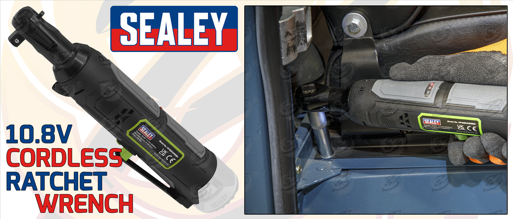 SEALEY 10.8V 3/8" DRIVE CORDLESS COMBO KIT ( DRILL - RATCHET WRENCH - IMPACT WRENCH - IMPACT DRIVER )