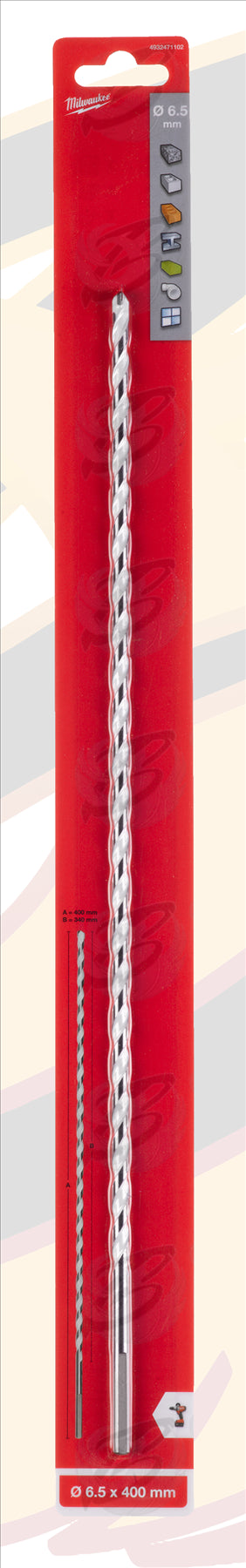 MILWAUKEE 6.5mm x 400mm MULTI MATERIAL DRILL BIT