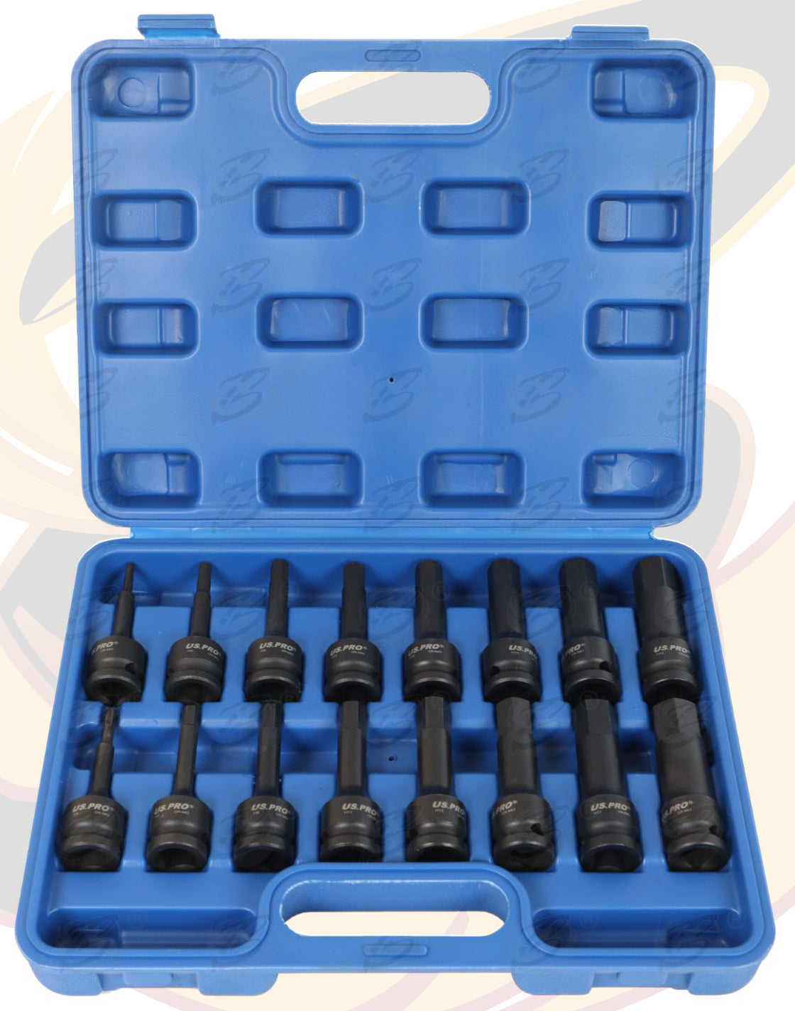 US PRO 16PCS 1/2" DRIVE IMPACT HEX BIT SOCKETS H4 - H19