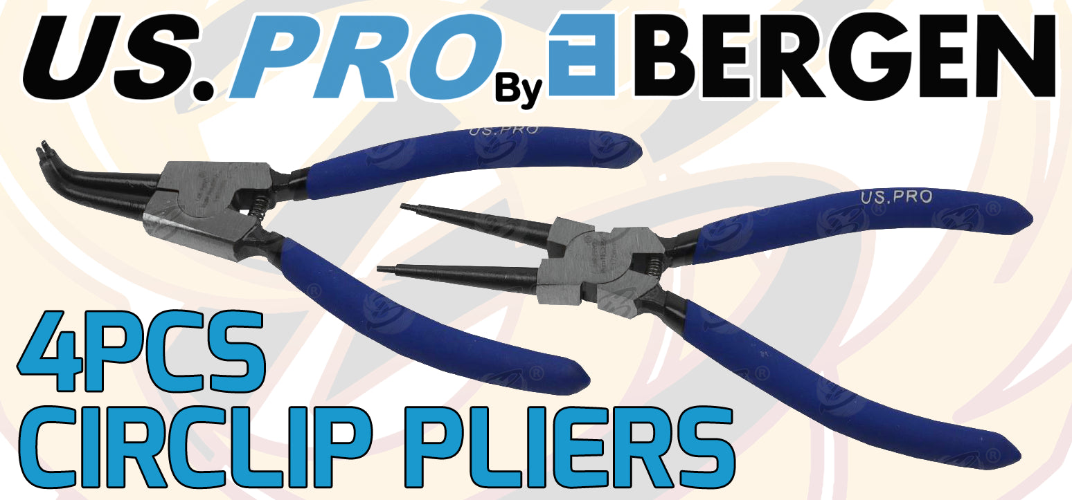 US PRO 4PCS 7" CIRCLIP PLIER SET