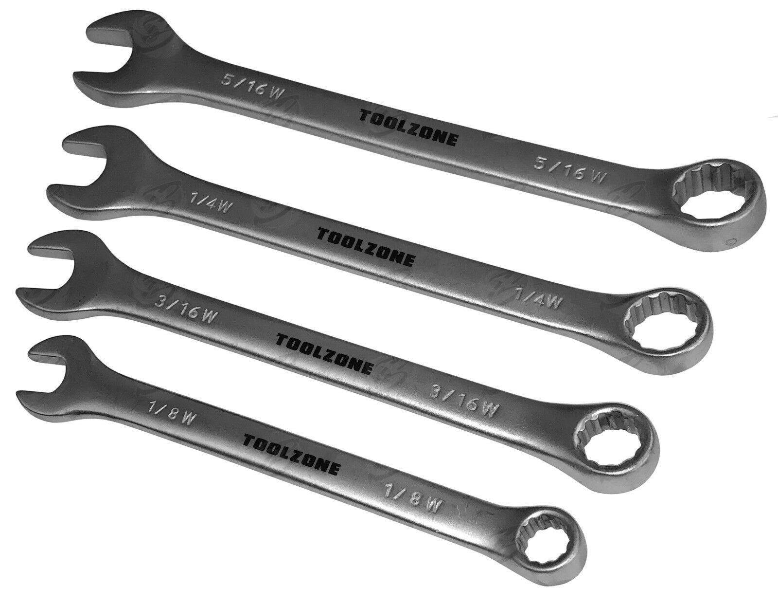 TOOLZONE 8PCS WHITWORTH COMBINATION SPANNERS 1/8" - 9/16"