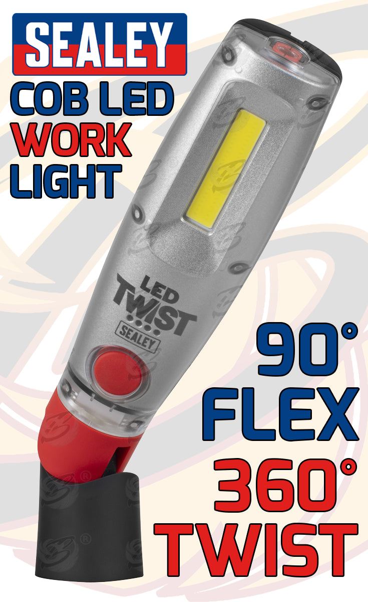 SEALEY RECHARGEABLE COB LED LI - ION WORK LIGHT ( 2000LM )