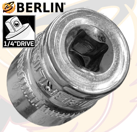 BERLIN 26PCS 1/4" DRIVE 6 POINT DEEP & SHALLOW SOCKETS 4MM - 14MM