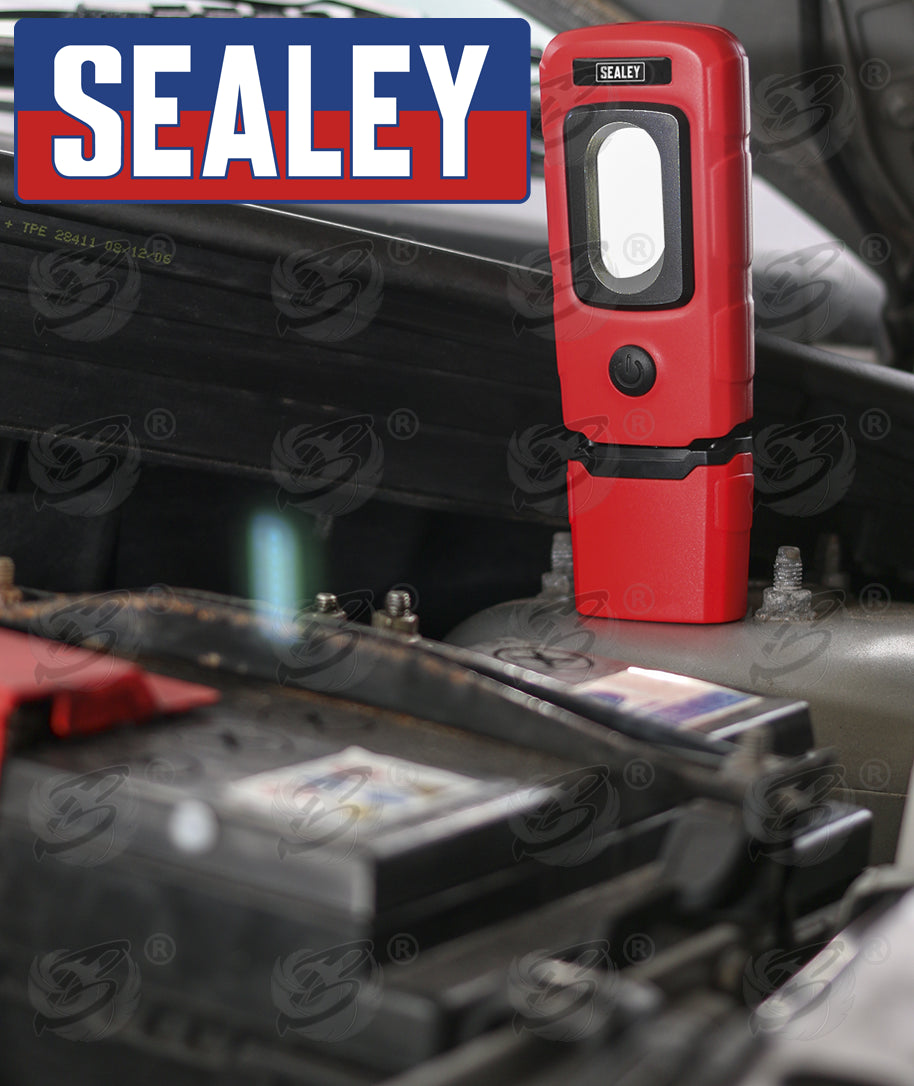 SEALEY RECHARGEABLE COB LED LI - ION WORK LIGHT ( RED )