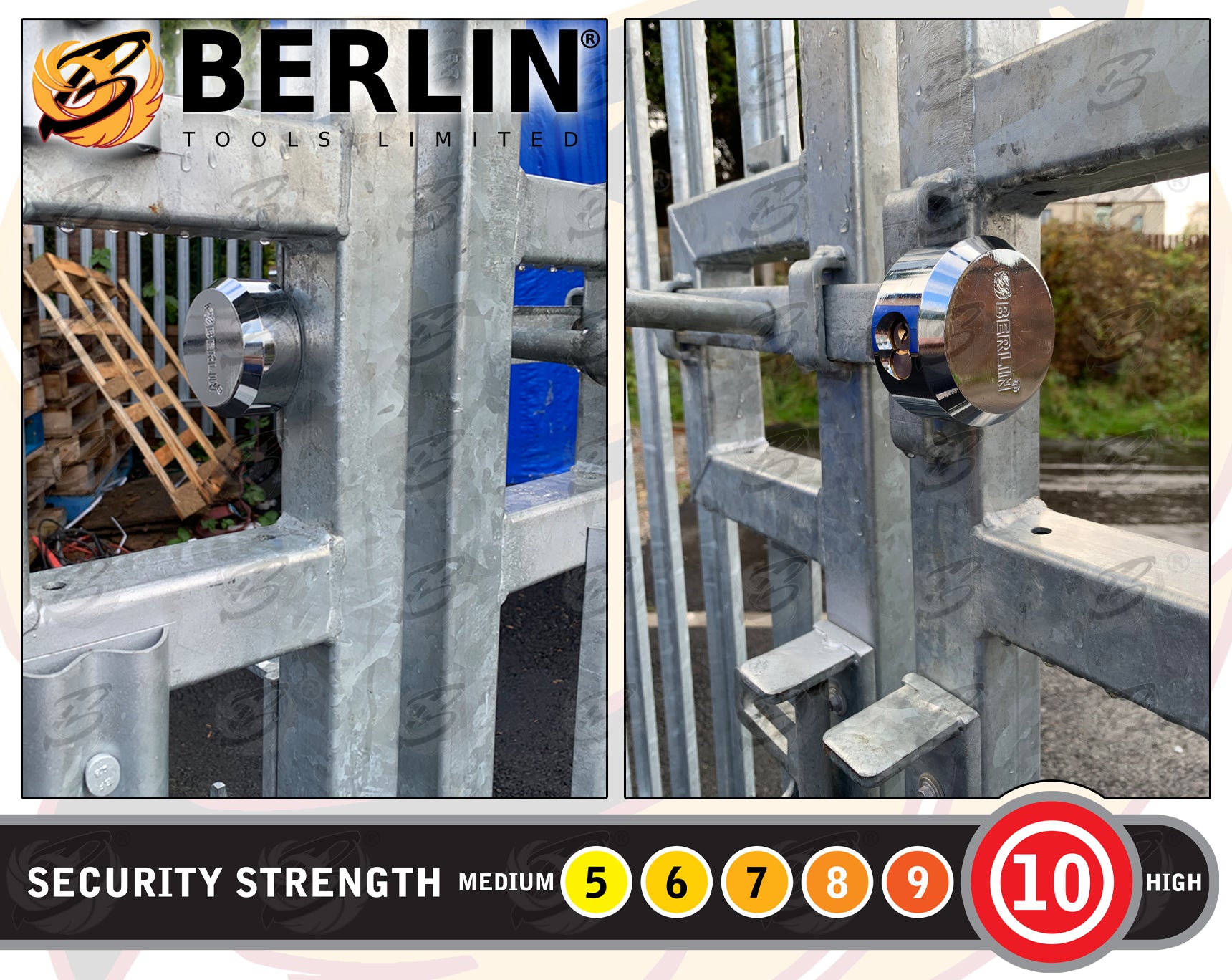 BERLIN 73MM HEAVY DUTY ROUND SHACKLELESS PADLOCK ( x24 )