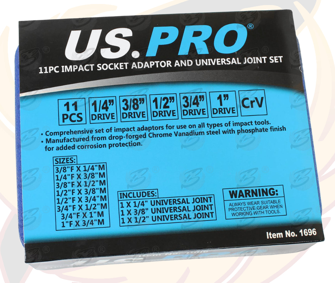 US PRO 11PCS IMPACT SOCKET ADAPTERS & U - JOINTS ( 1/4" - 1" )