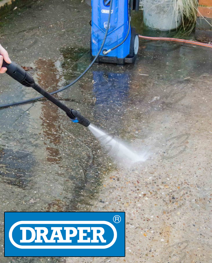 DRAPER 2200W 165 BAR PRESSURE WASHER / JET WASH WITH ACCESSORIES