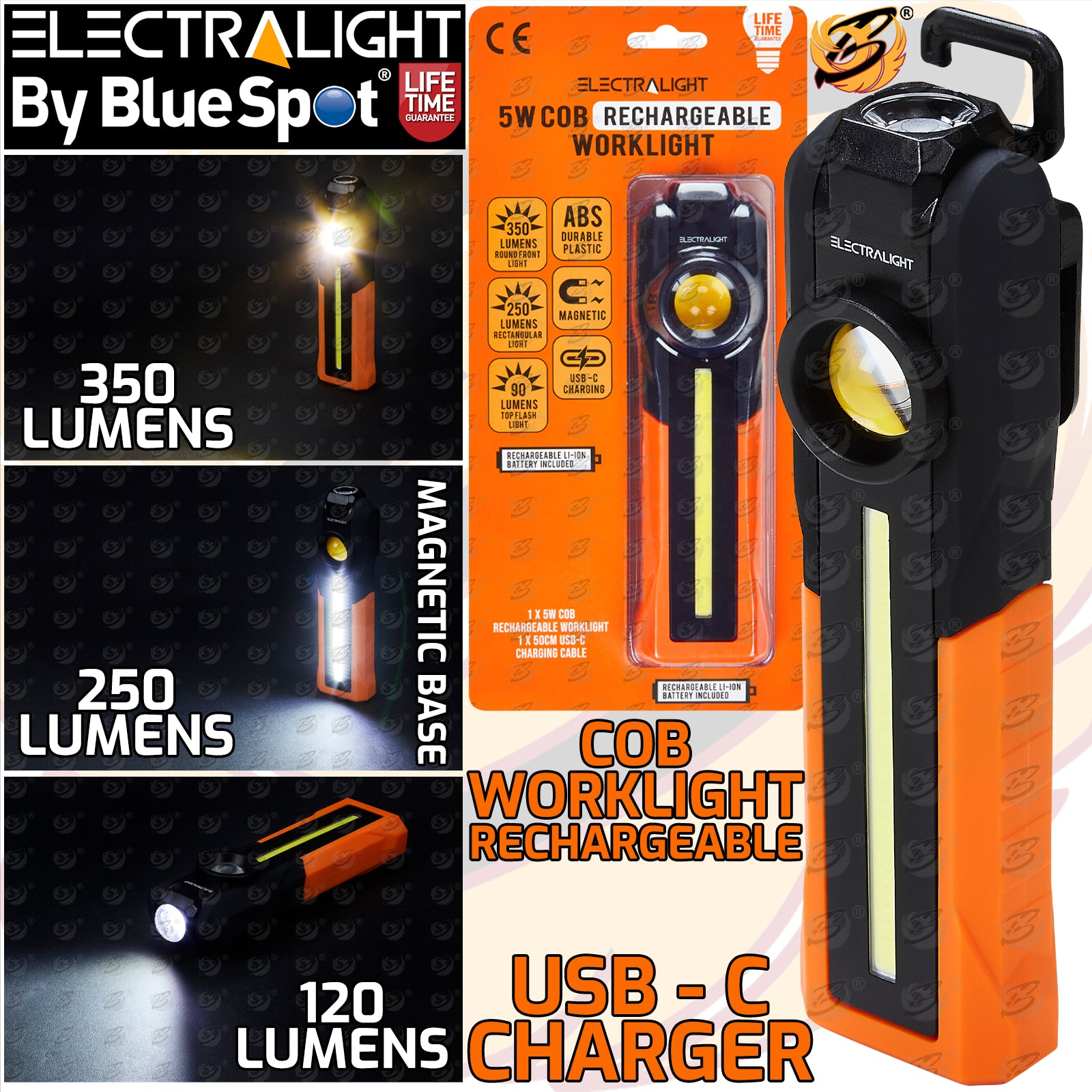 ELECTRALIGHT 5W COB RECHARGEABLE WORK LIGHT