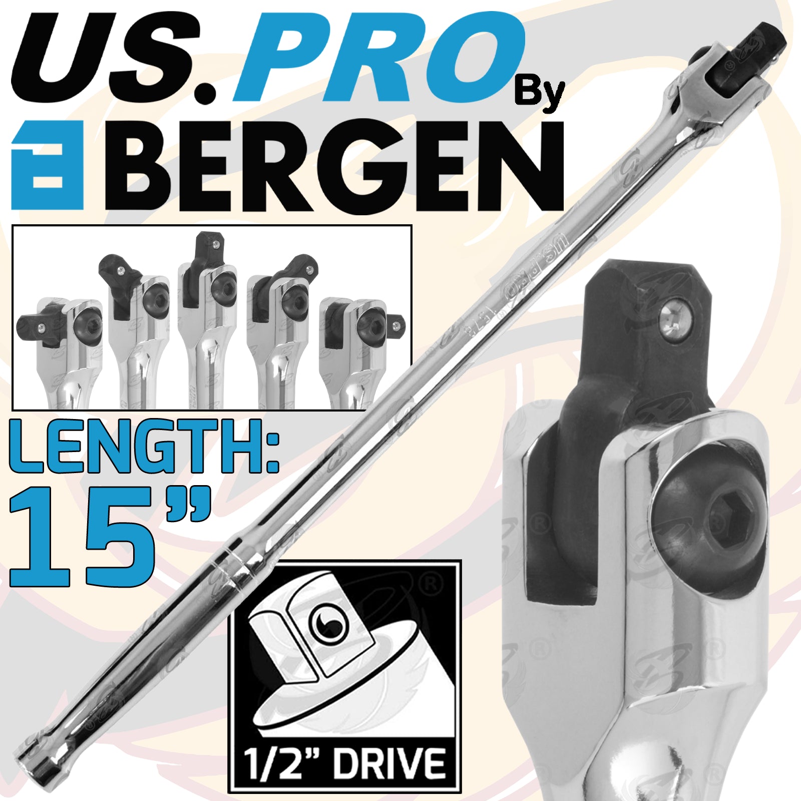 US PRO 1/2" DRIVE 15" LONG BREAKER BAR