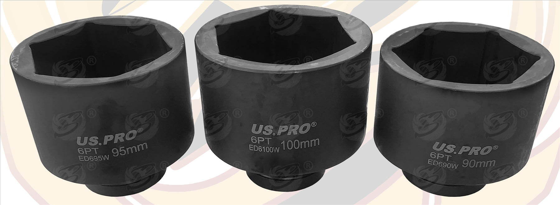 US PRO 6PCS 1 DRIVE 6 POINT JUMBO IMPACT SOCKETS 70MM 80MM 85MM