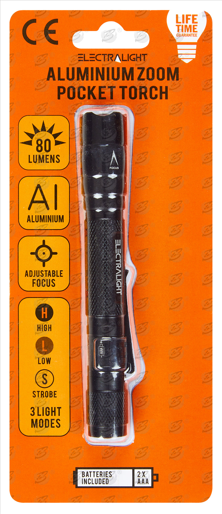 ELECTRALIGHT 80 LUMEN ALUMINIUM ZOOM POCKET TORCH