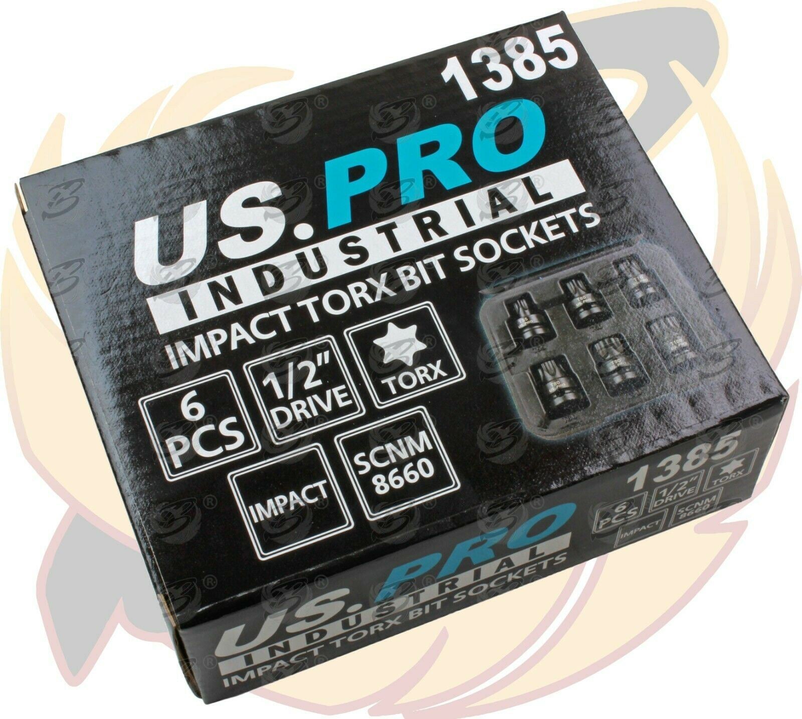 US PRO INDUSTRIAL 6PCS 1/2" DRIVE IMPACT TORX BIT SOCKETS T55 - T100