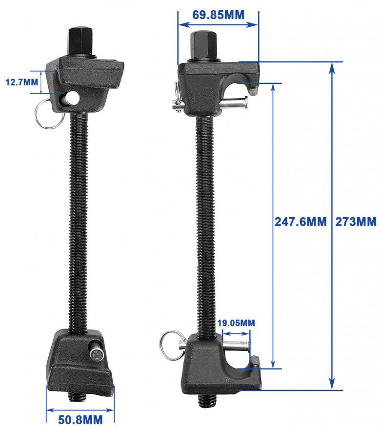 BLUESPOT 2PCS COIL SPRING COMPRESSORS WITH LOCKING PIN