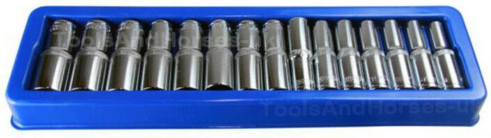 US PRO 15PCS 1/2" DRIVE 6 POINT DEEP SOCKETS 10MM - 24MM