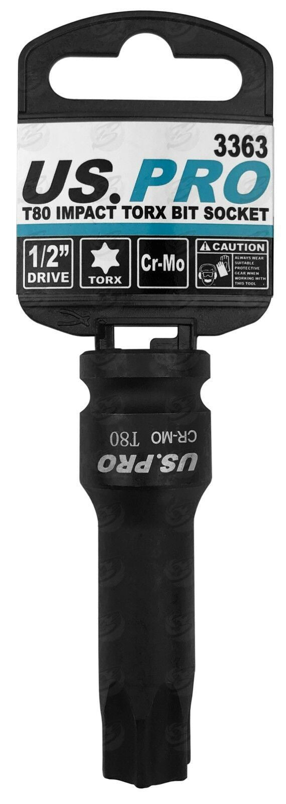 US PRO T80 1/2" DRIVE 78MM LONG IMPACT TORX BIT SOCKET ( SINGLE )
