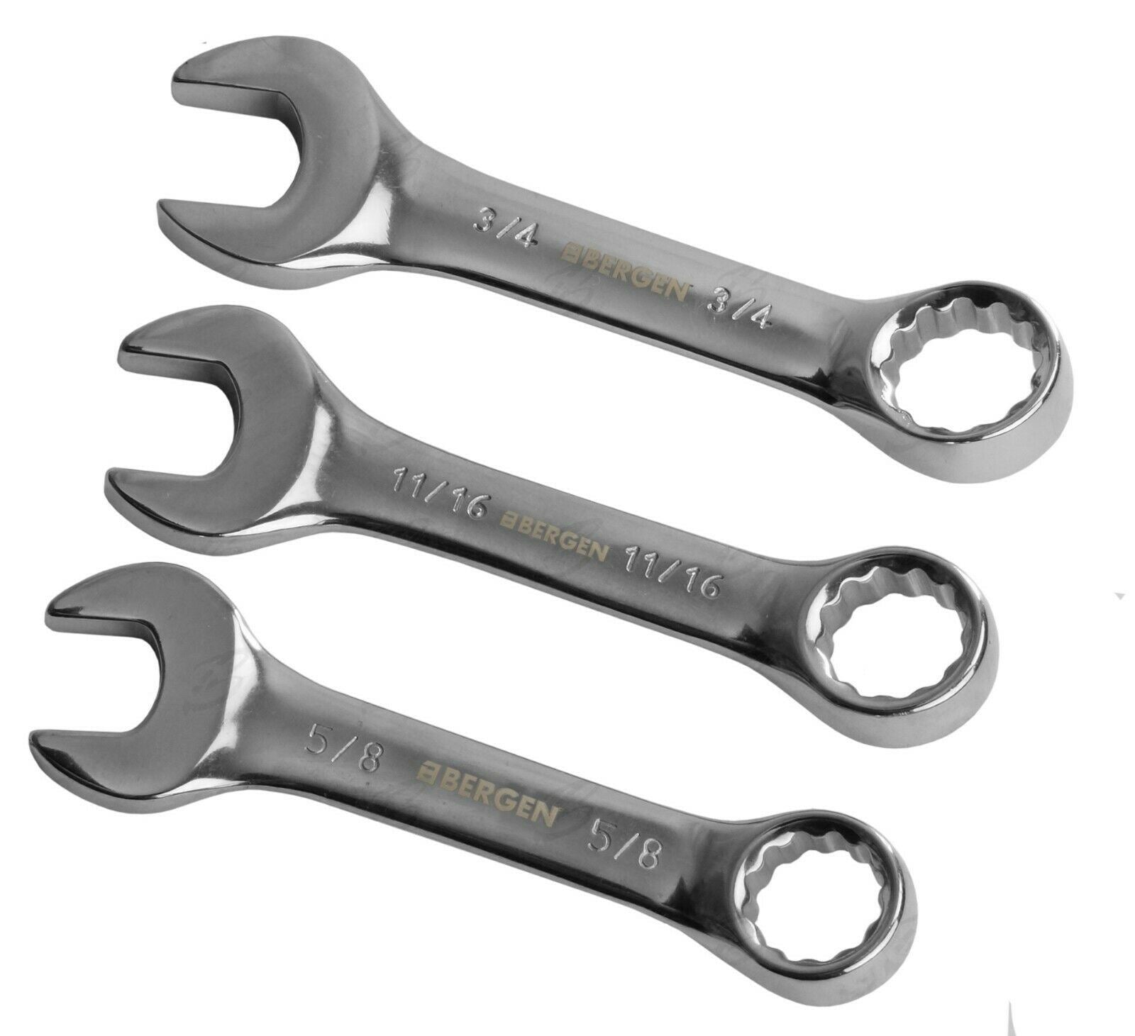 US PRO 7PCS STUBBY SAE COMBINATION SPANNERS 3/8" - 3/4"