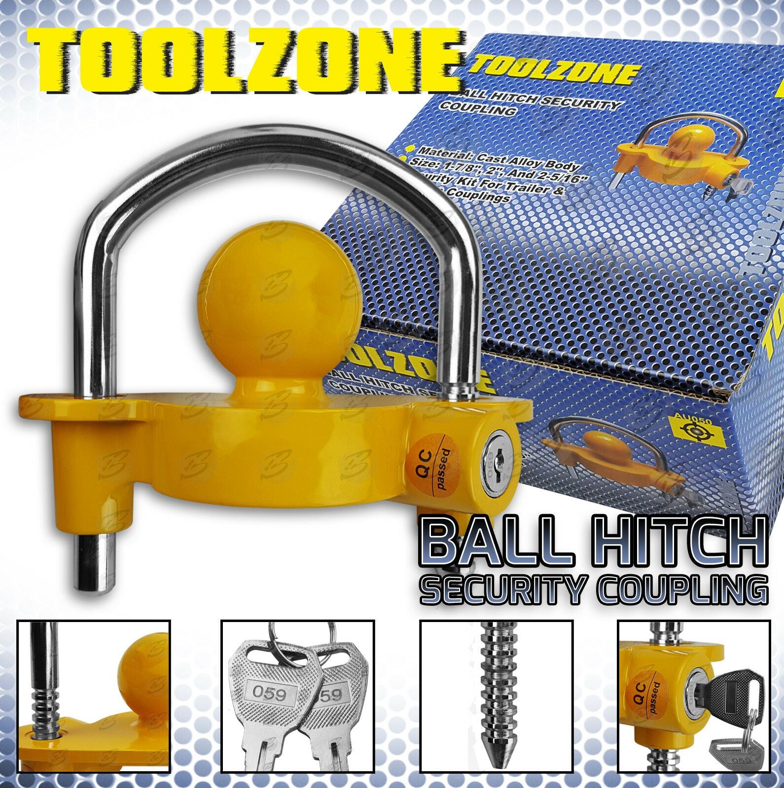 TOOLZONE BALL HITCH COUPLING TOW BALL LOCK