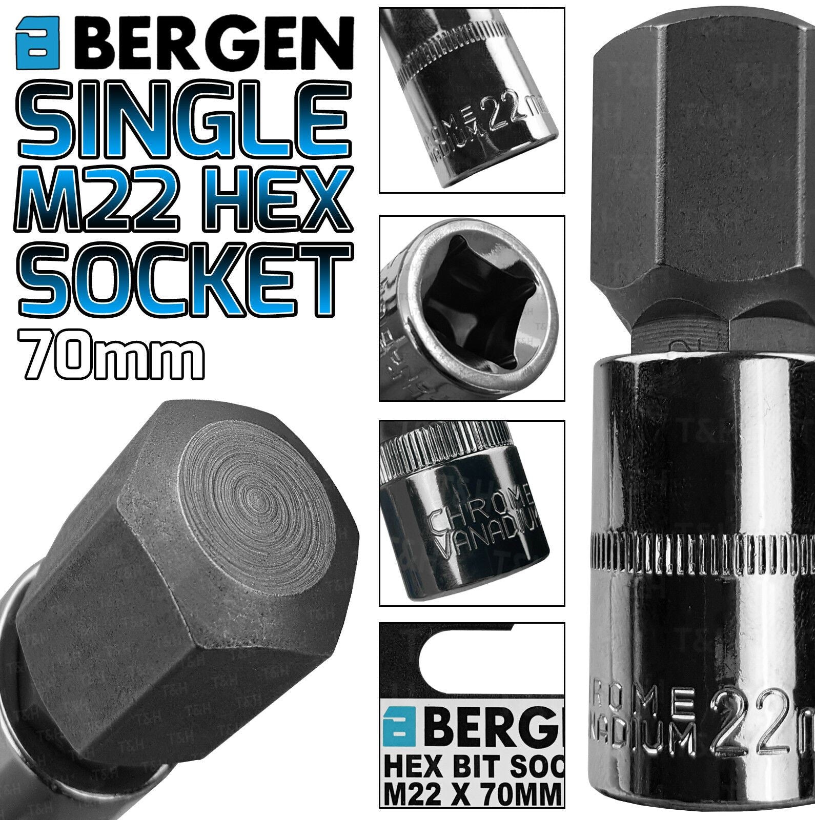 US PRO H22 1/2" DRIVE 55MM LONG HEX BIT SOCKET ( SINGLE )