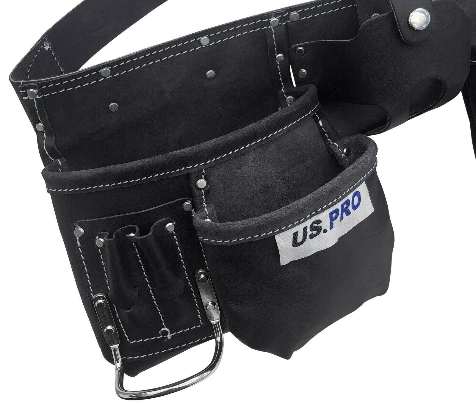 US PRO 11 POCKET DOUBLE LEATHER WORK BELT