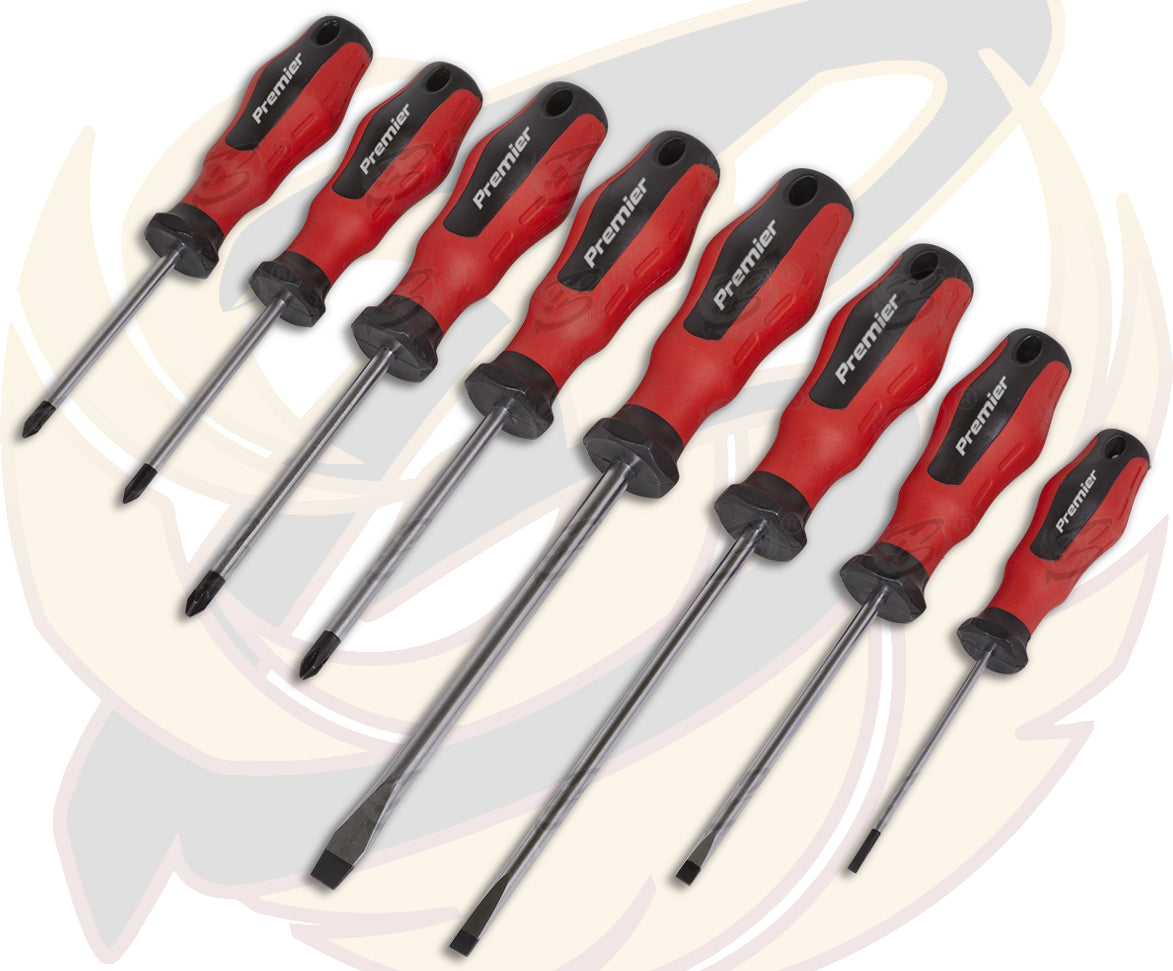 SEALEY 8PCS MAGNETIC SCREWDRIVERS ( SLOTTED - PHILLIPS - POZIDRIVE )