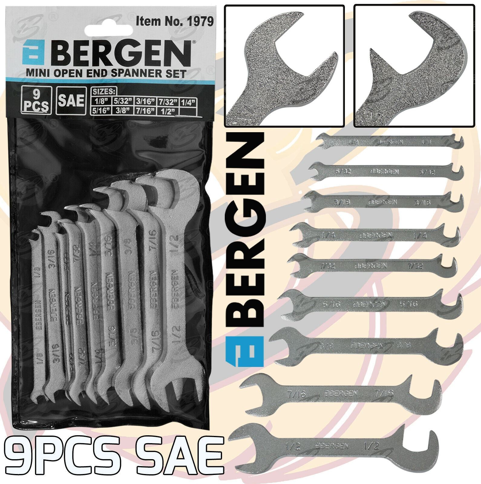 US PRO 9PCS OPEN END MINI AF SPANNERS 1/6" - 1/2"