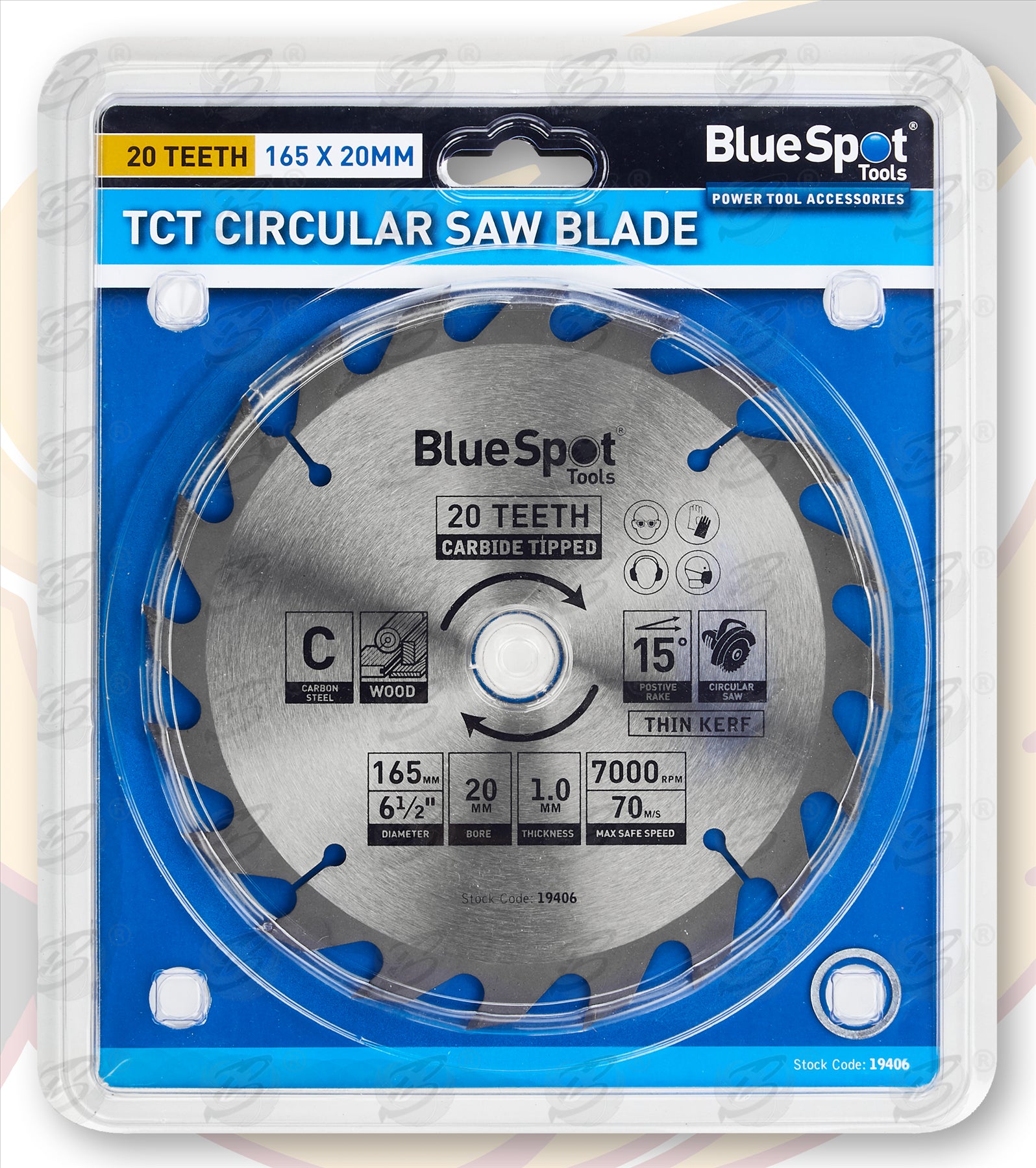 BLUESPOT CIRCULAR SAW BLADE 165MM x 20MM x 20T ( TCT BLADES )