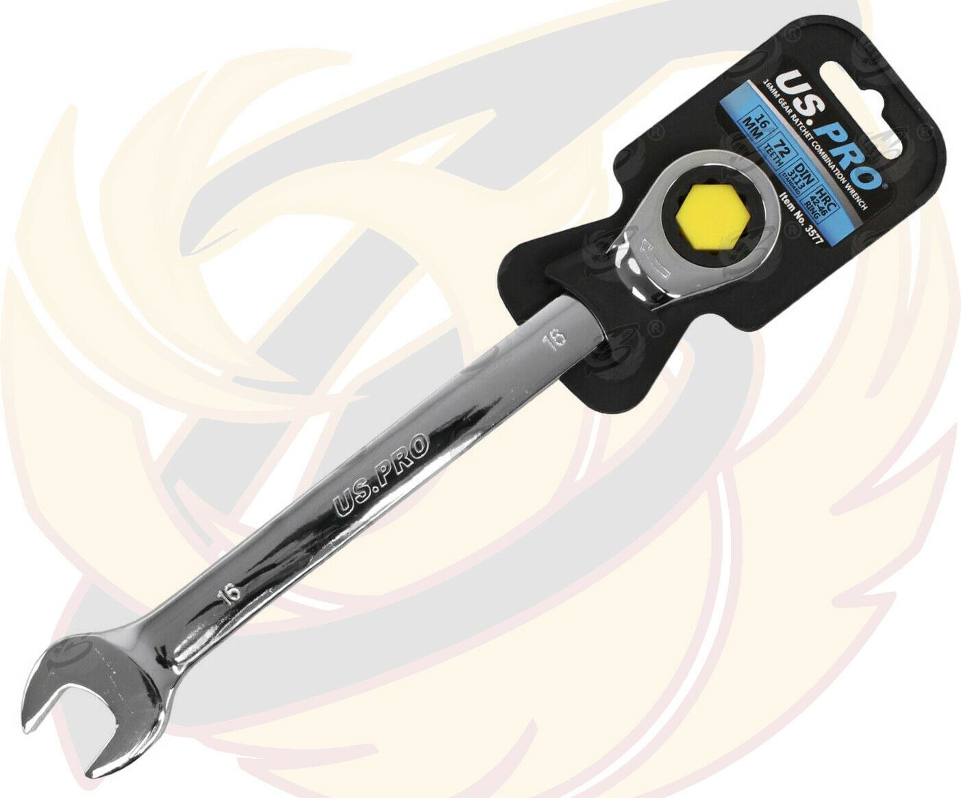 US PRO 16MM 72 TOOTH RATCHET SPANNER