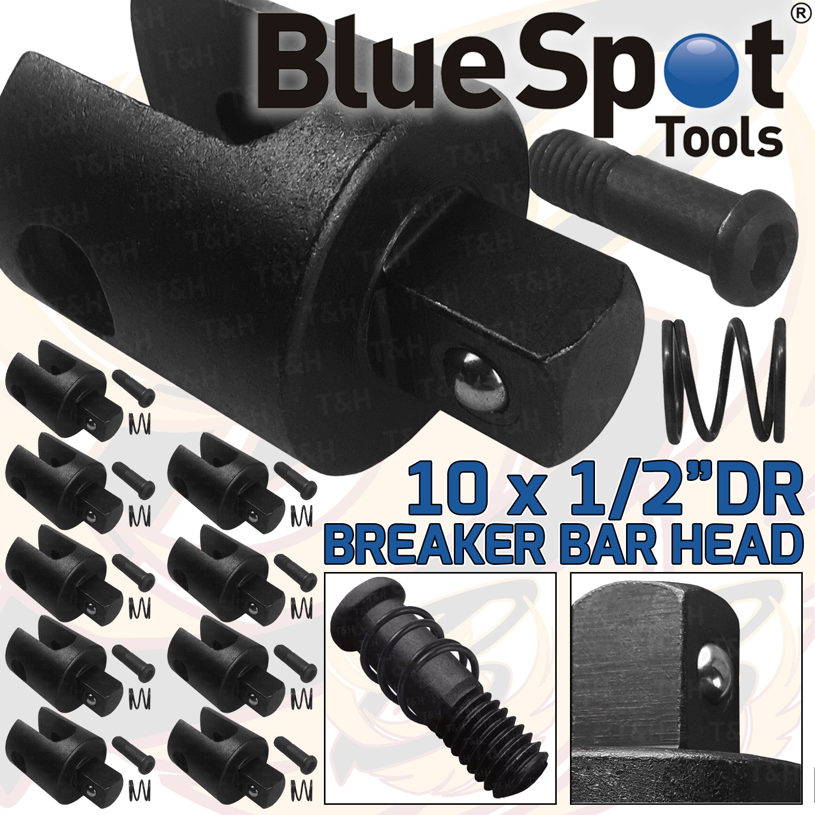 BLUESPOT 1/2" DRIVE REPLACEMENT BREAKER BAR HEAD ( x 10 )