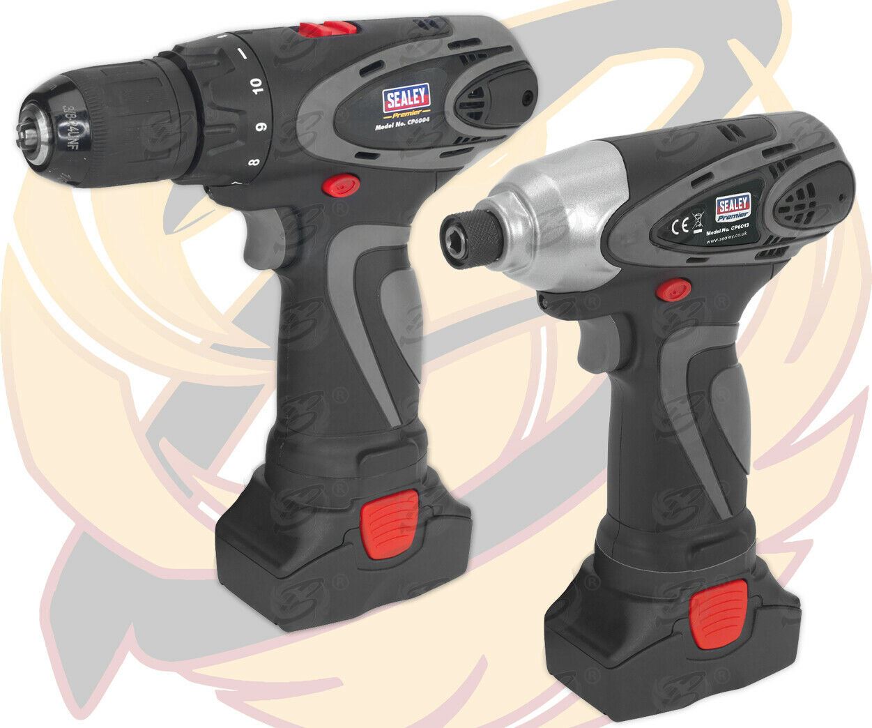 SEALEY 14.4V CORDLESS COMBO KIT DRILL & IMPACT DRIVER 117NM 2AH LITHIUM ION x2 BATTERIES