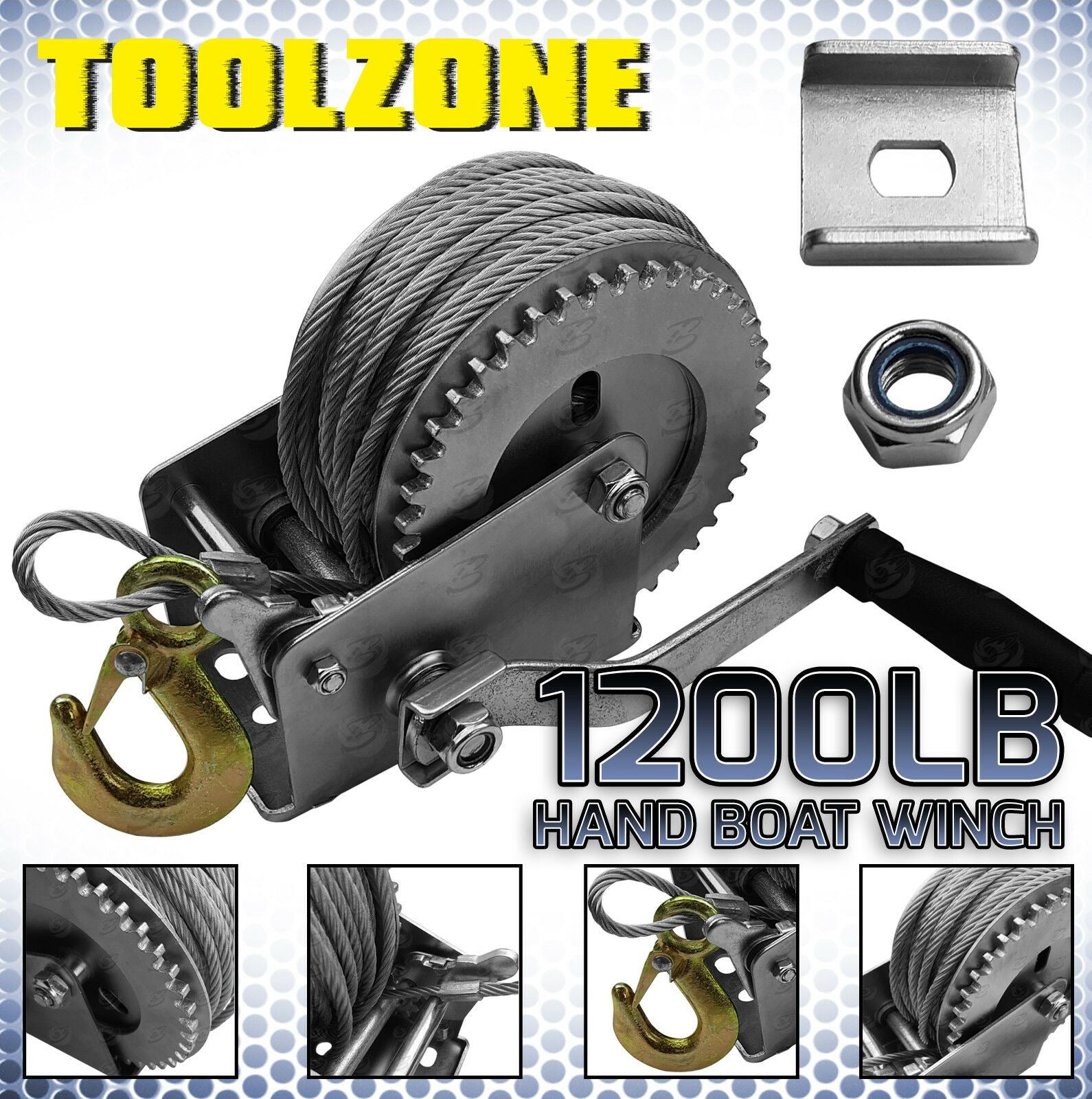 TOOLZONE 20M 1200LBS BOAT WINCH