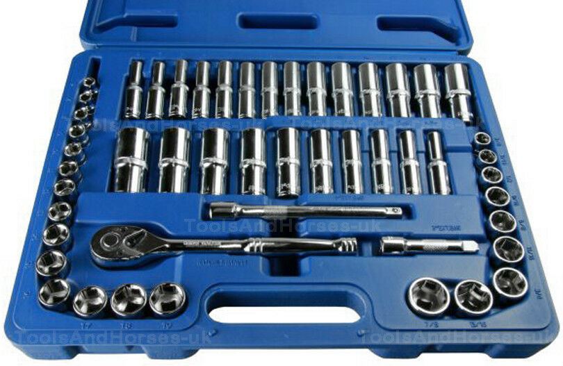 US PRO 50PCS 3/8" DRIVE METRIC & AF SOCKET SET 6MM - 19MM