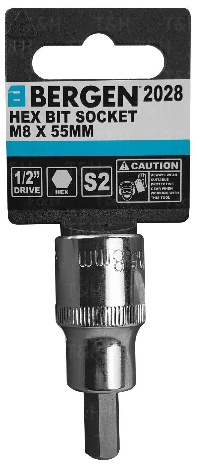 US PRO H8 1/2" DRIVE 55MM LONG HEX BIT SOCKET ( SINGLE )