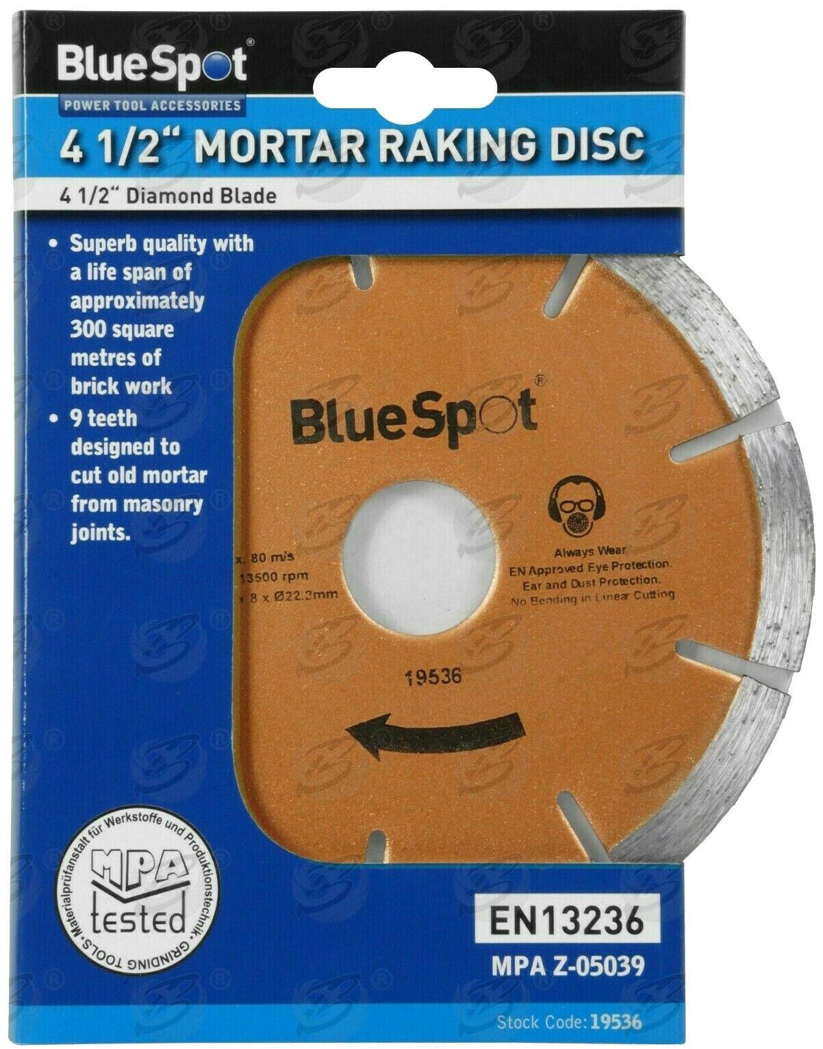 BLUESPOT 4.5" ( 115MM ) DIAMOND MORTAR RAKING DISC ( x 2 )