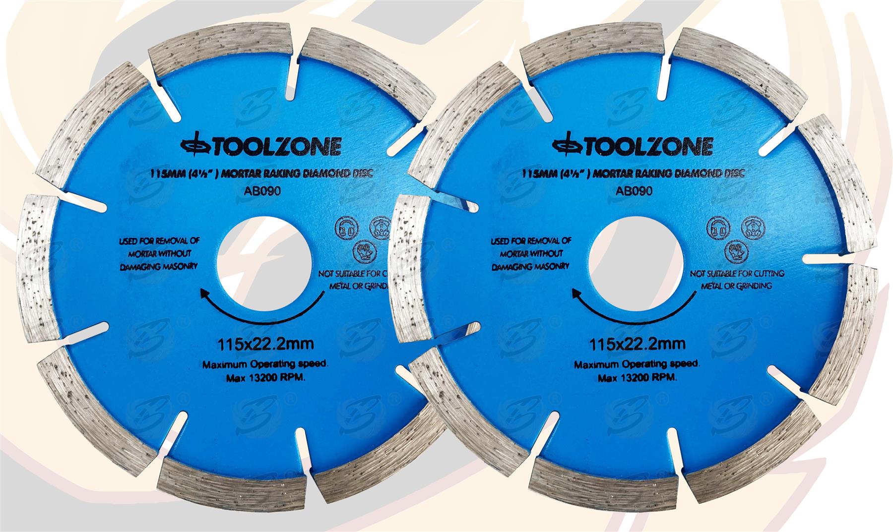 TOOLZONE 4.5" ( 115MM ) MORTAR RAKING DISC ( x 2 )