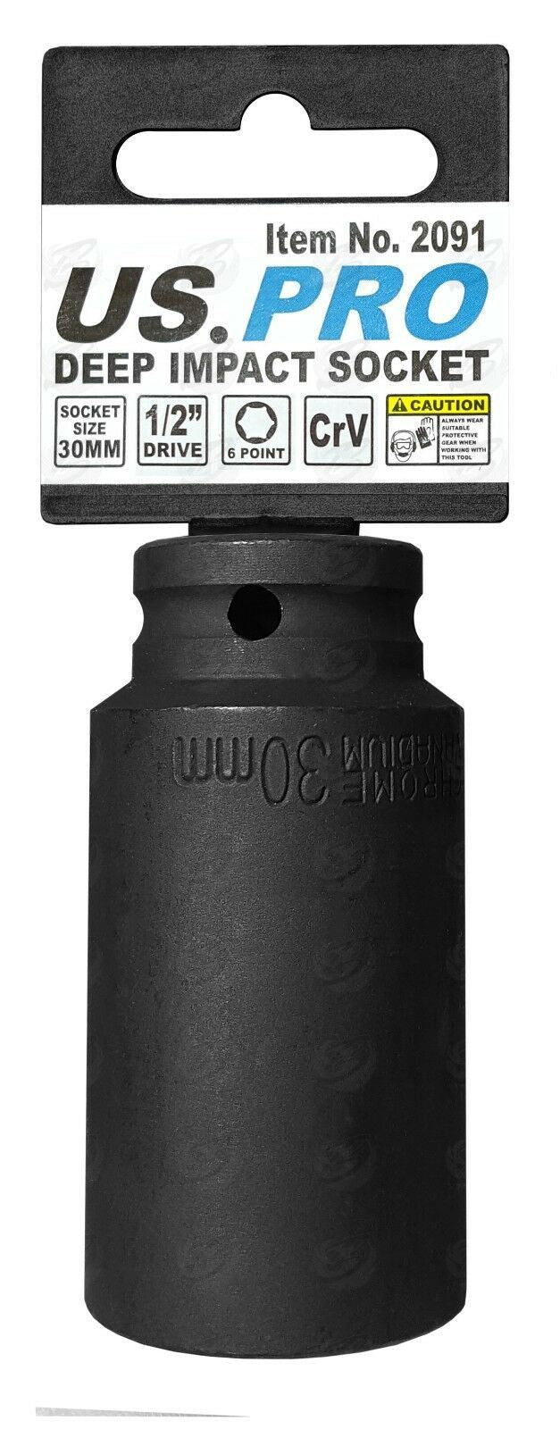 US PRO 30MM 1/2" DRIVE 6 POINT DEEP IMPACT SOCKET ( SINGLE )