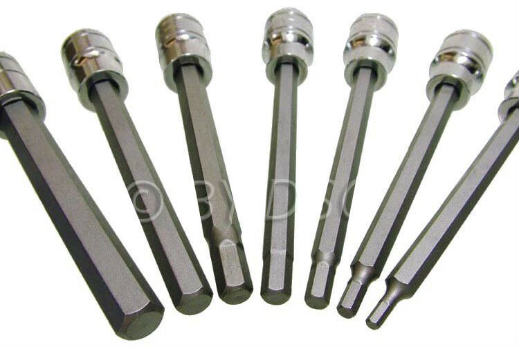 BLUESPOT 7PCS 3/8" DRIVE EXTRA LONG HEX BIT SOCKETS H3 - H10