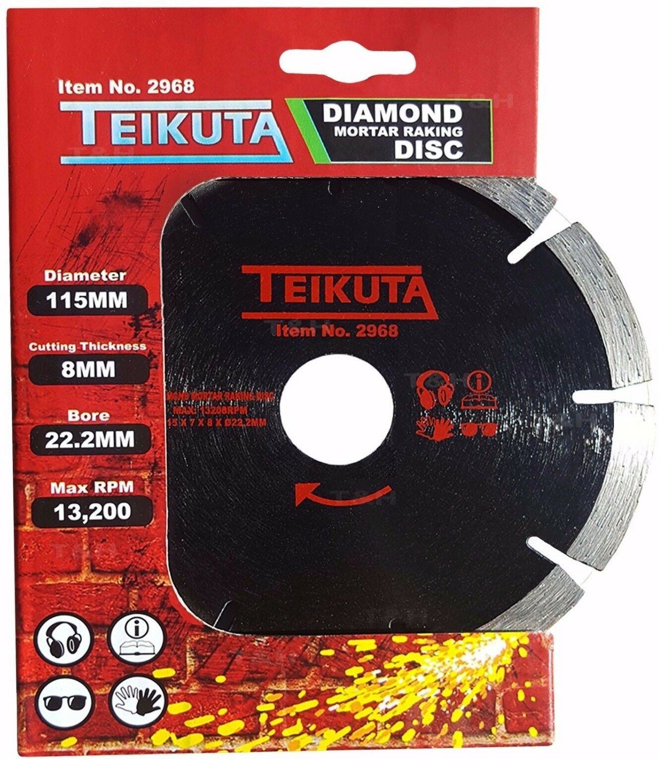 TEIKUTA 4.5" ( 115MM ) DIAMOND MORTAR RAKING DISC ( X 10 )
