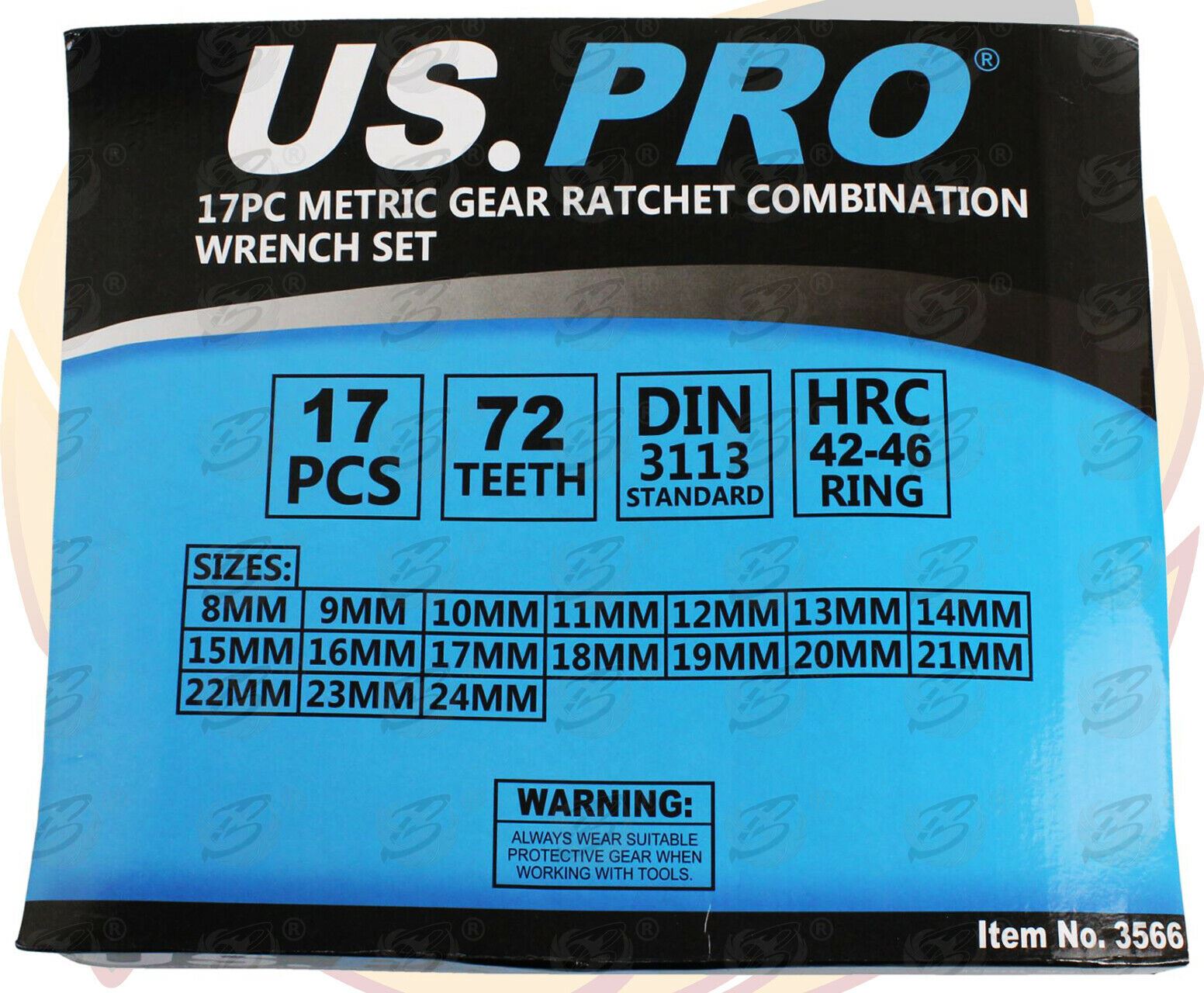 US PRO 17PCS COMBINATION RATCHET SPANNER SET 8MM - 24MM