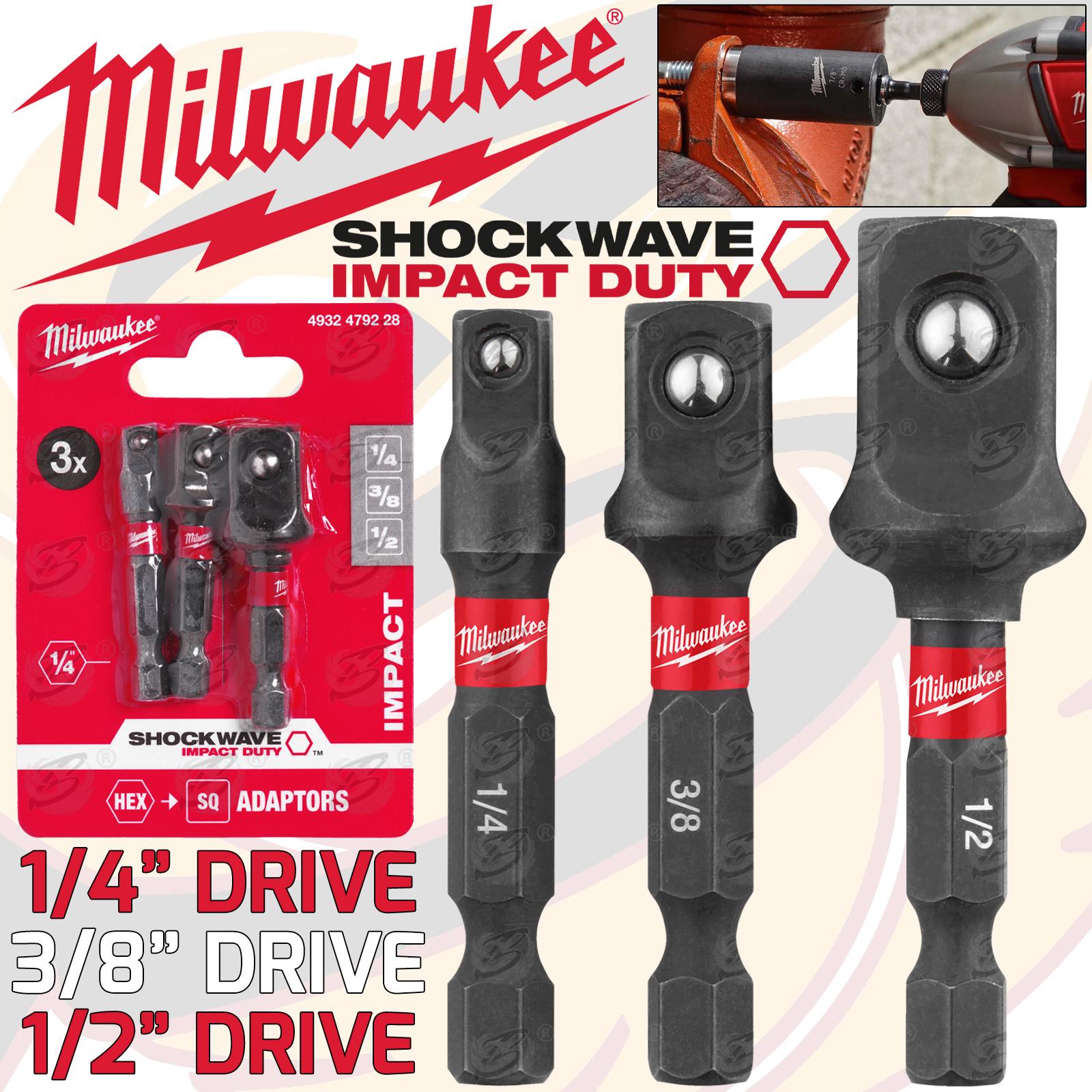 MILWAUKEE 3PCS IMPACT DRILL ADAPTERS