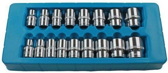 US PRO 17PCS 1/2" DRIVE 12 POINT SHALLOW SOCKETS 10MM - 30MM