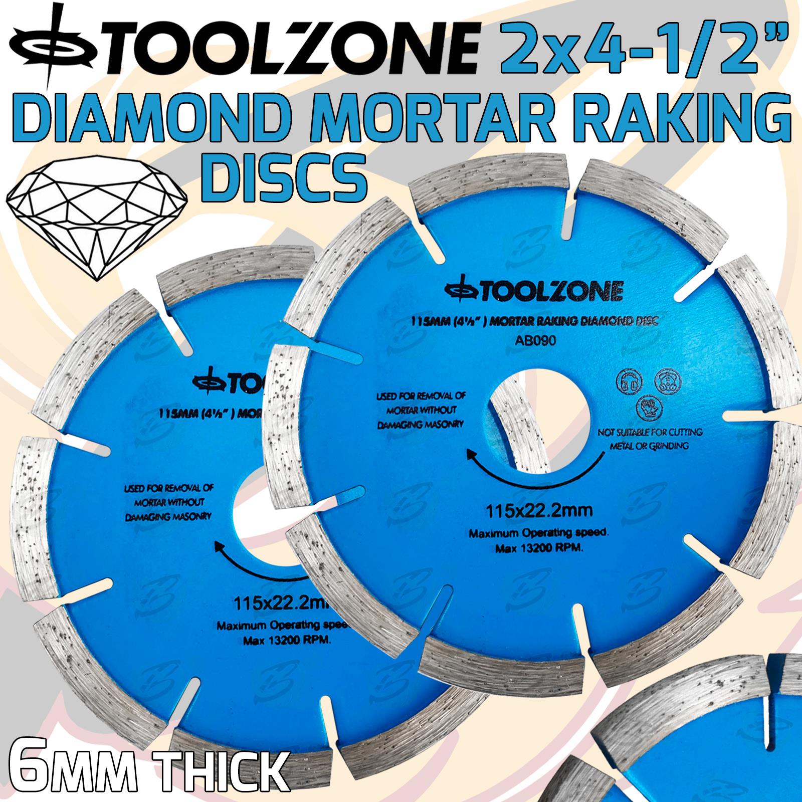 TOOLZONE 4.5" ( 115MM ) MORTAR RAKING DISC ( x 2 )