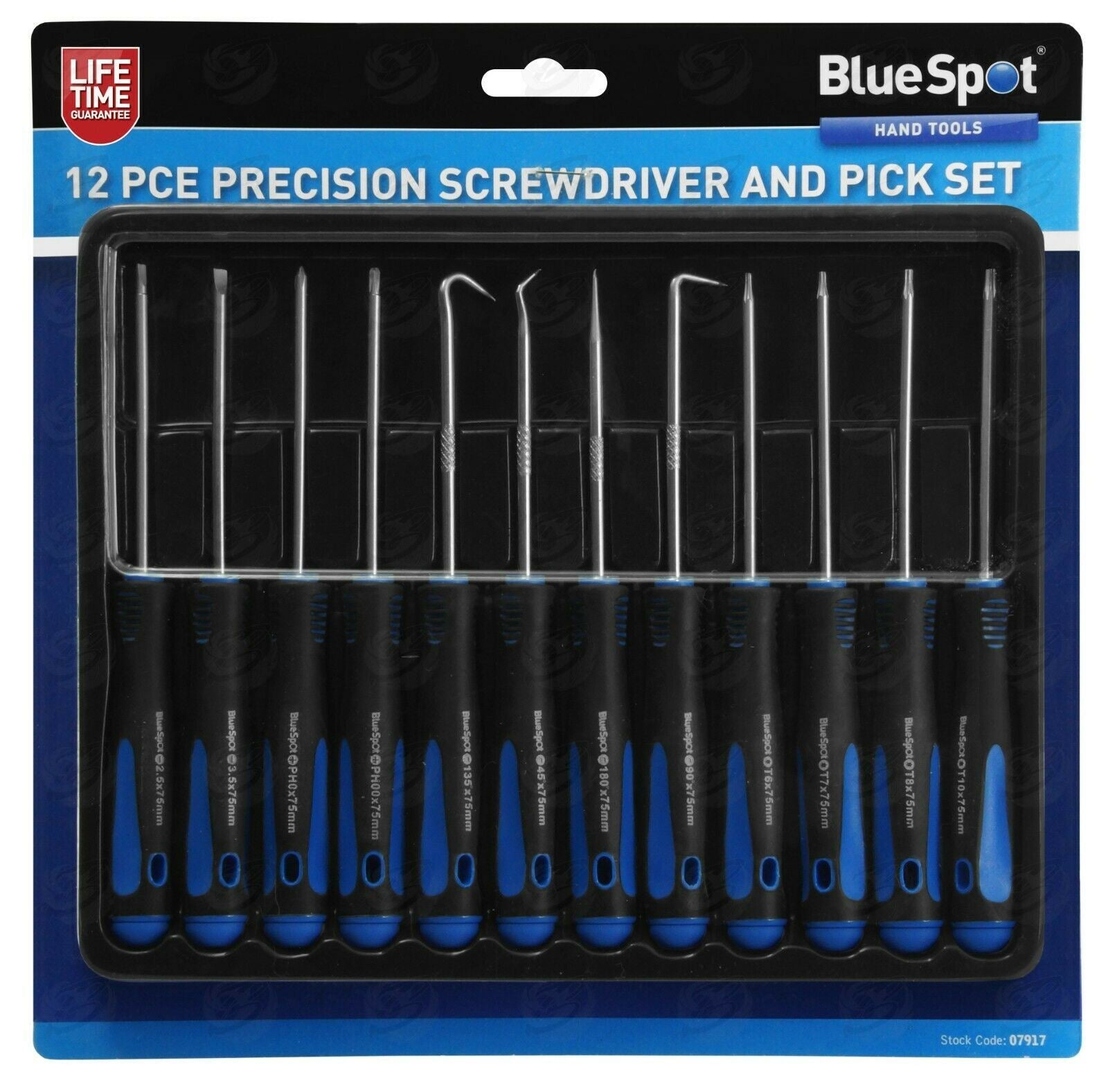 BLUESPOT 12PCS PRECISION HOOK, PICK & SCREWDRIVER SET