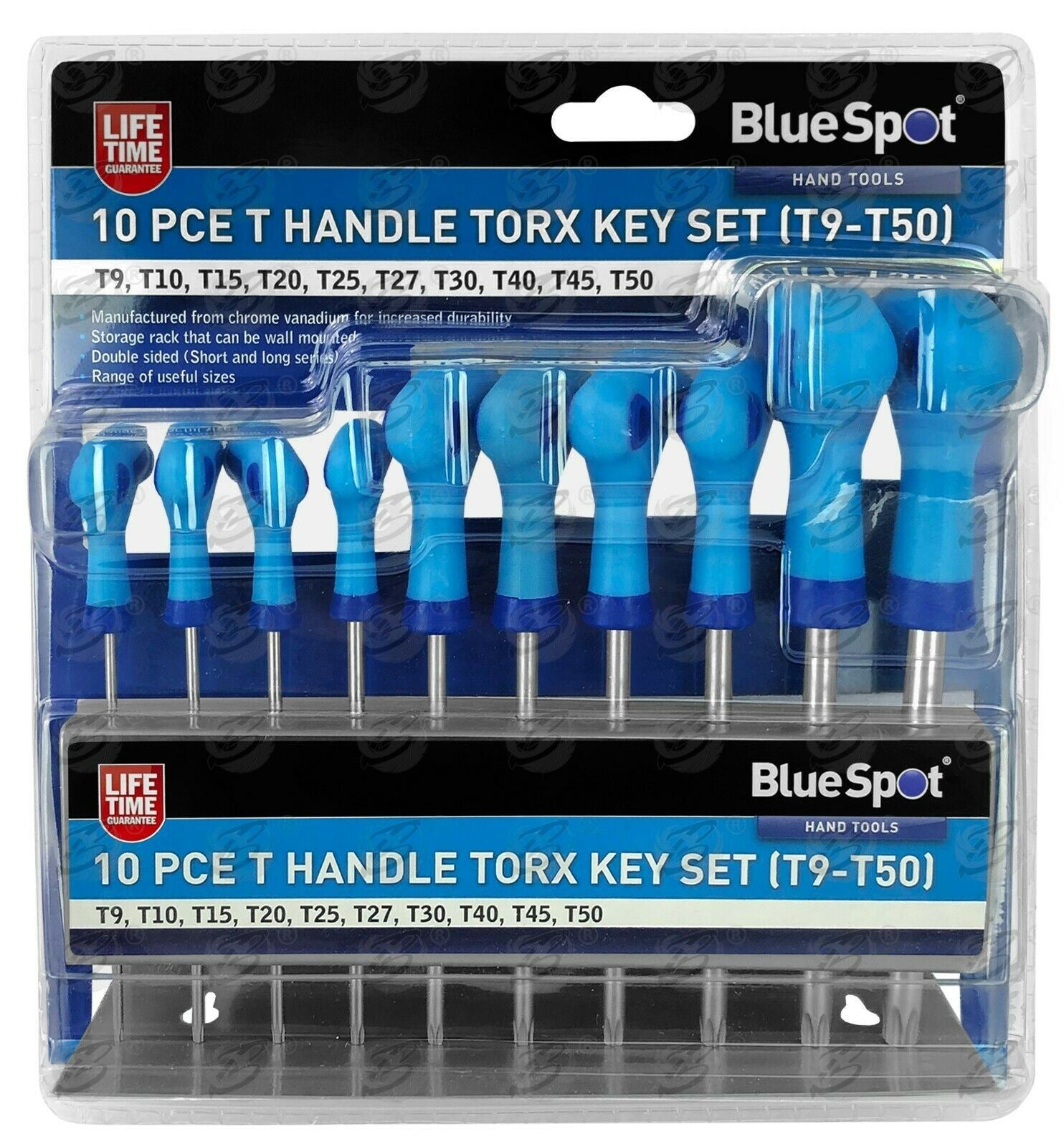 BLUESPOT 10PCS T HANDLE TORX KEY SET T9 - T50