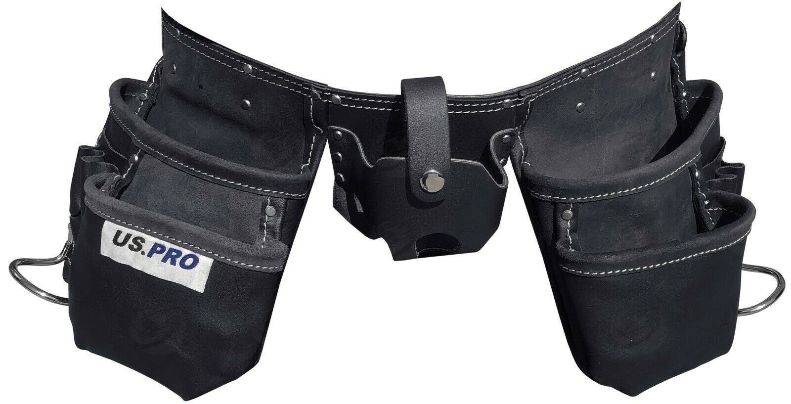 US PRO 11 POCKET DOUBLE LEATHER WORK BELT