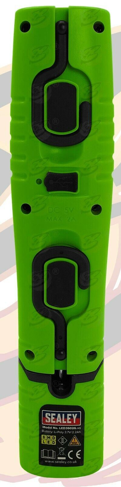 SEALEY RECHARGEABLE SMD LED LI - ION WORK LIGHT ( GREEN )