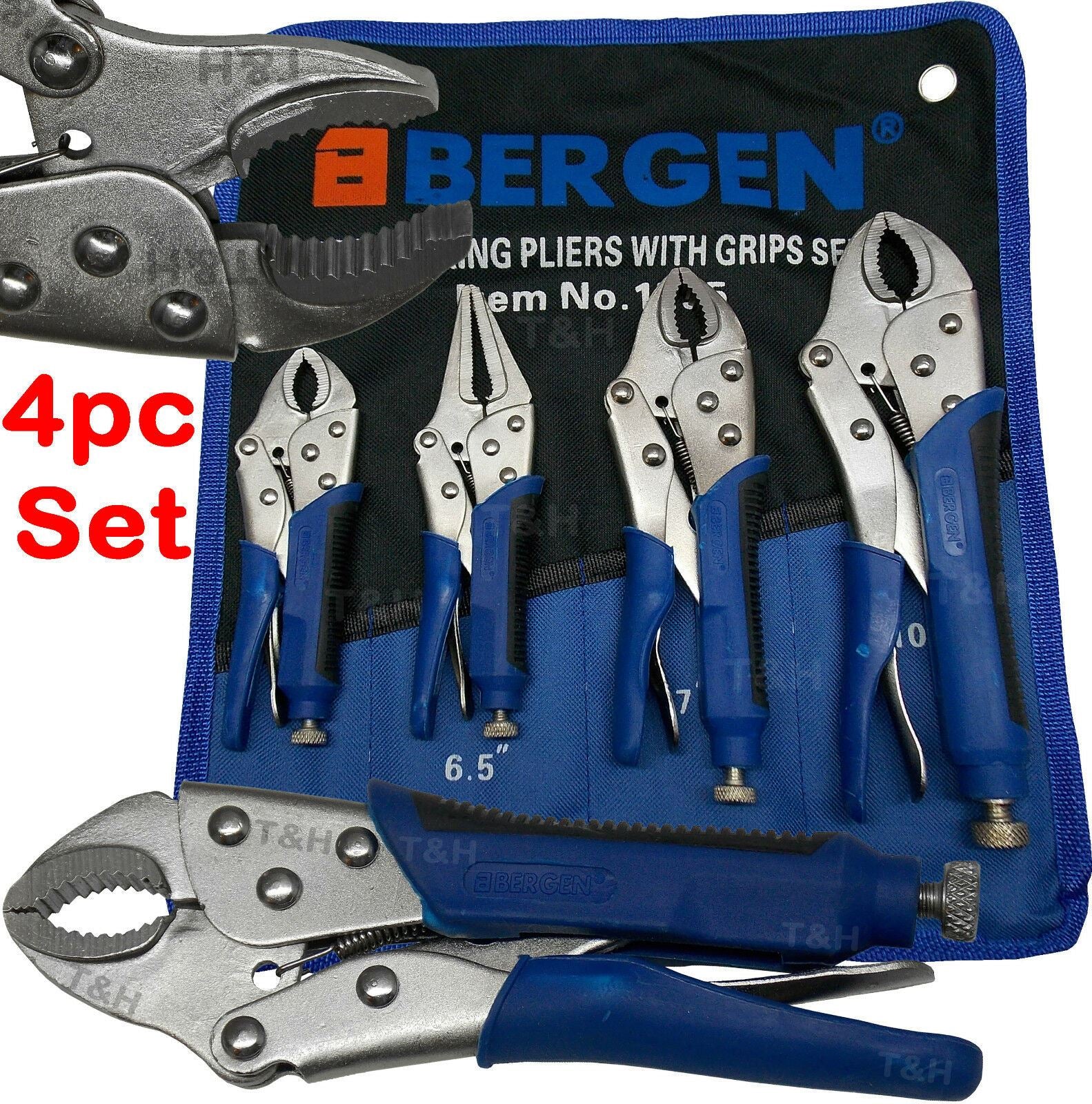 US PRO 4PCS LOCKING PLIERS WITH GRIPS