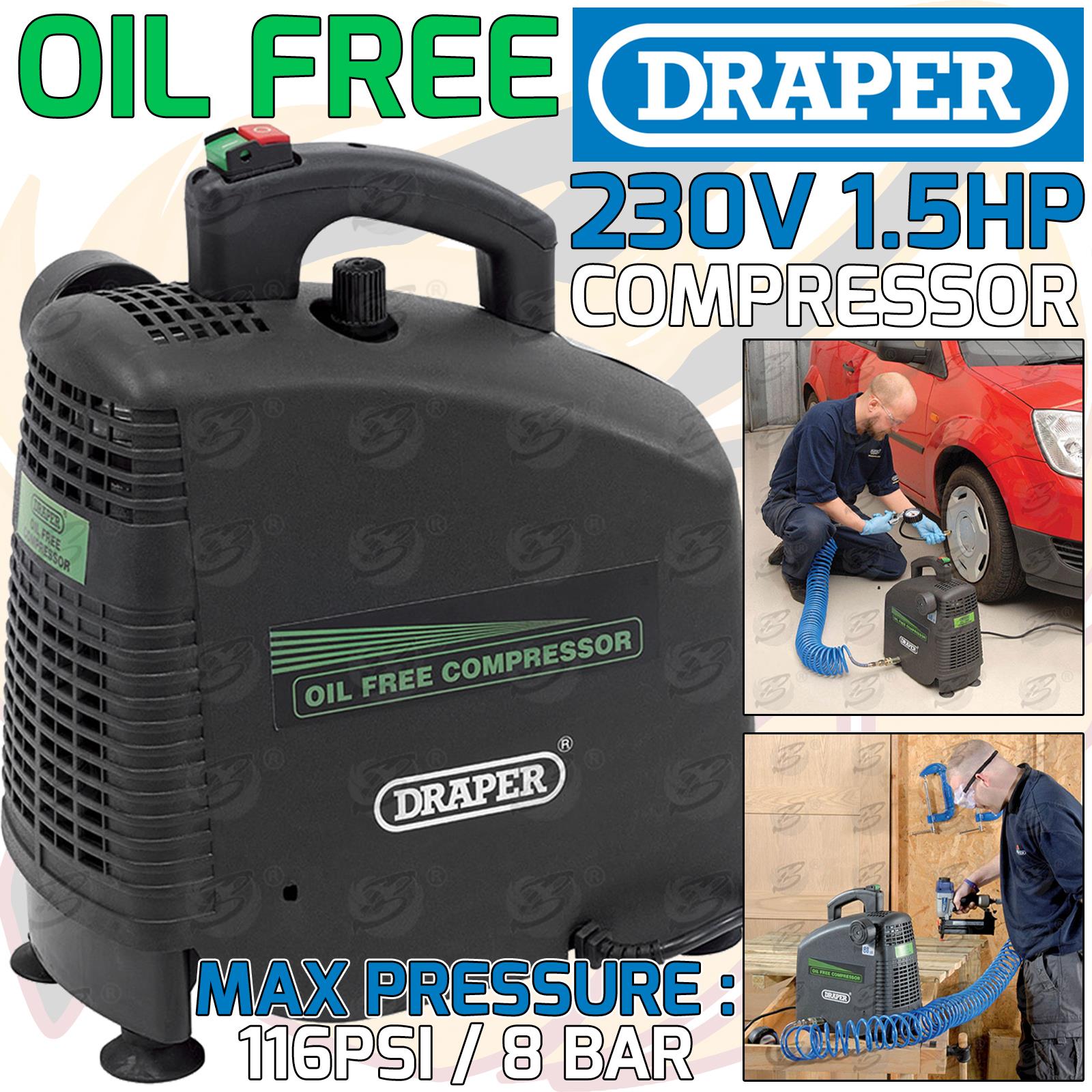 DRAPER OIL FREE AIR COMPRESSPOR ( INFLATOR ) 230V 1.5HP