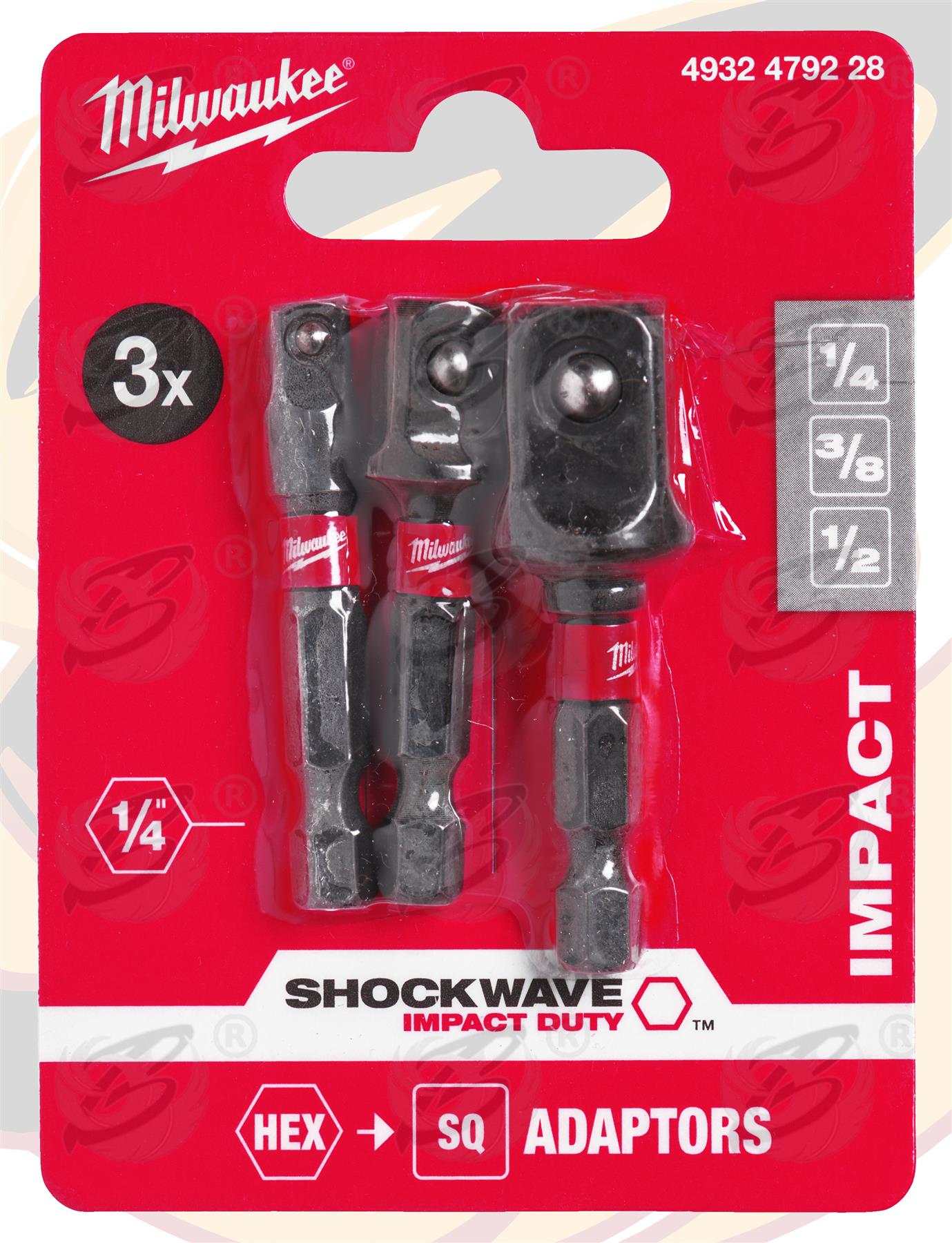 MILWAUKEE 3PCS IMPACT DRILL ADAPTERS