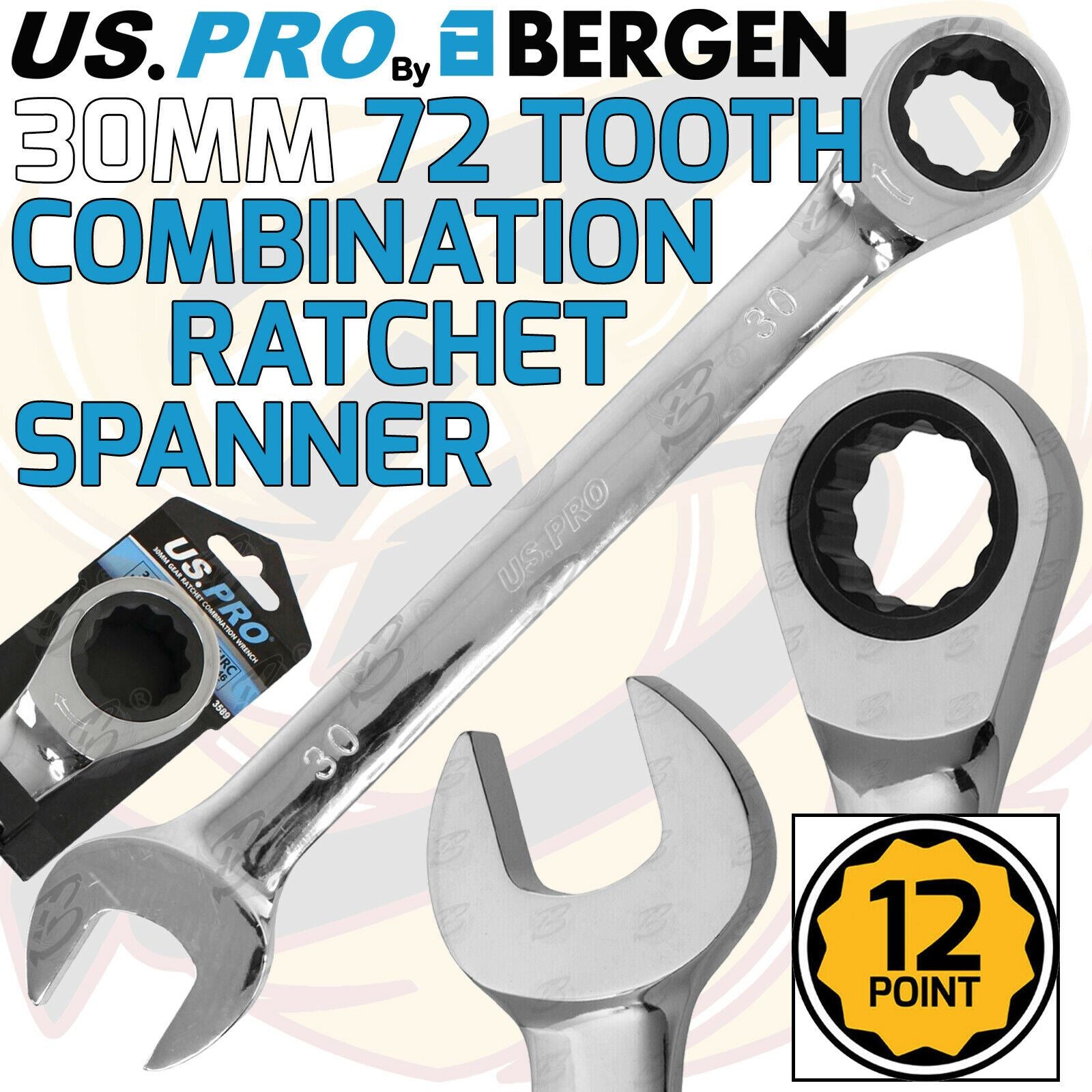 US PRO 30MM 72 TOOTH RATCHET SPANNER